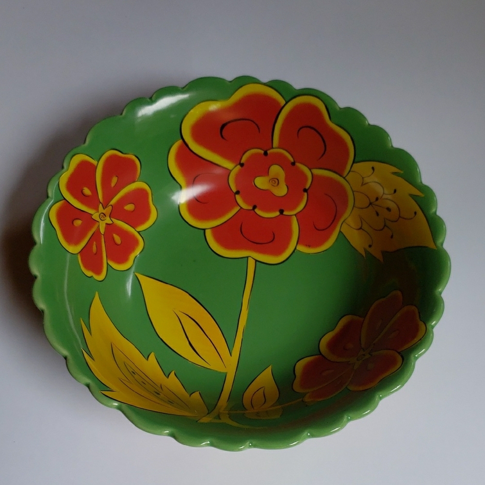 Temptations Poppy Passions Ceramic Bowl with Floral Design 7.5in